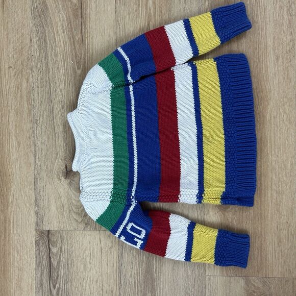Vintage Polo Ralph Lauren Knit Striped Crewneck Sweater Boy’s 3T Pullover - Picture 5 of 5